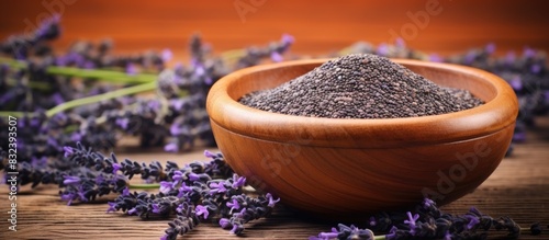 chia seeds healthy lifestyle concept salvia hispanica. copy space available photo