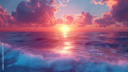 Beautiful cloudscape over the sea  sunrise shot