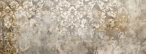 An elegant, damask pattern background with rich textures and muted tones.