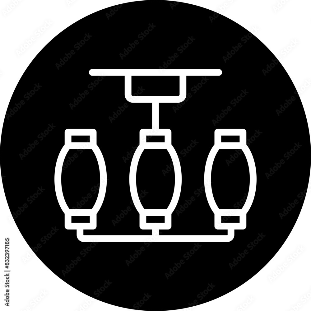fanoos (traditional lantern) Line White Circle Black Icon Design fanoos (traditional lantern) Line White Circle Black Icon Design