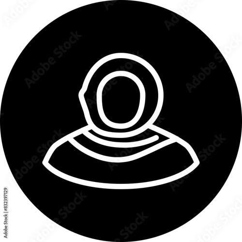 traditional arabic dress woman Line White Circle Black Icon Design