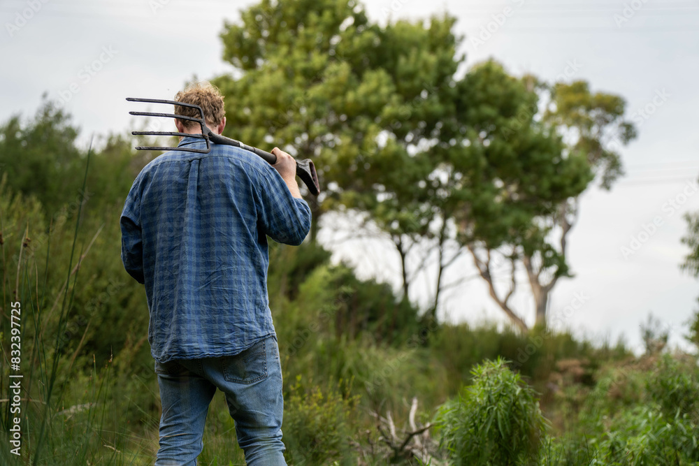 regenerative organic farmer, taking soil samples and looking at plant growth in a farm. practicing sustainable agriculture regenerative organic farmer, taking soil samples and looking at plant growth in a farm. practicing sustainable agriculture