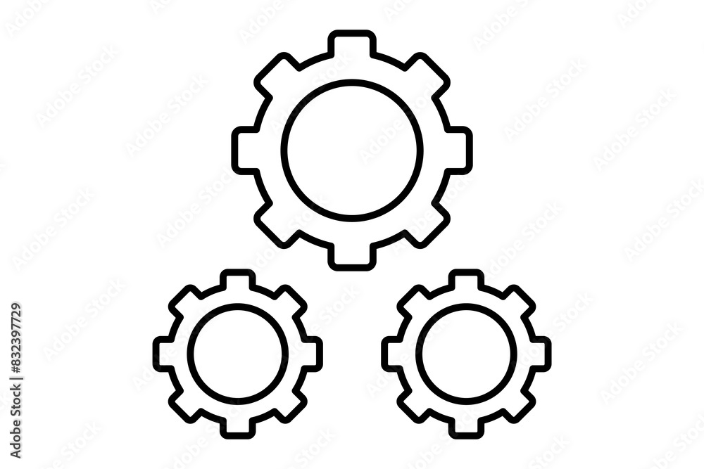 Gear icon. icon related to setup and setting. suitable for web site, app, user interfaces, printable etc. line icon style. simple vector design editable Gear icon. icon related to setup and setting. suitable for web site, app, user interfaces, printable etc. line icon style. simple vector design editable