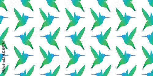 hummingbird. a shadow. the silhouette of a hummingbird. Feathered. vector. black color. on a white background. seamless pattern. the pattern. animal. a wild animal. bird. Fly. traces.