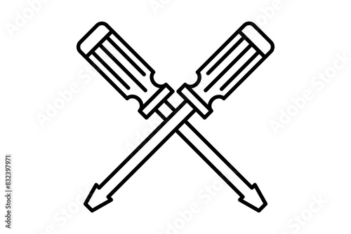 Screwdriver icon. icon related to setup and setting. suitable for web site, app, user interfaces, printable etc. line icon style. simple vector design editable