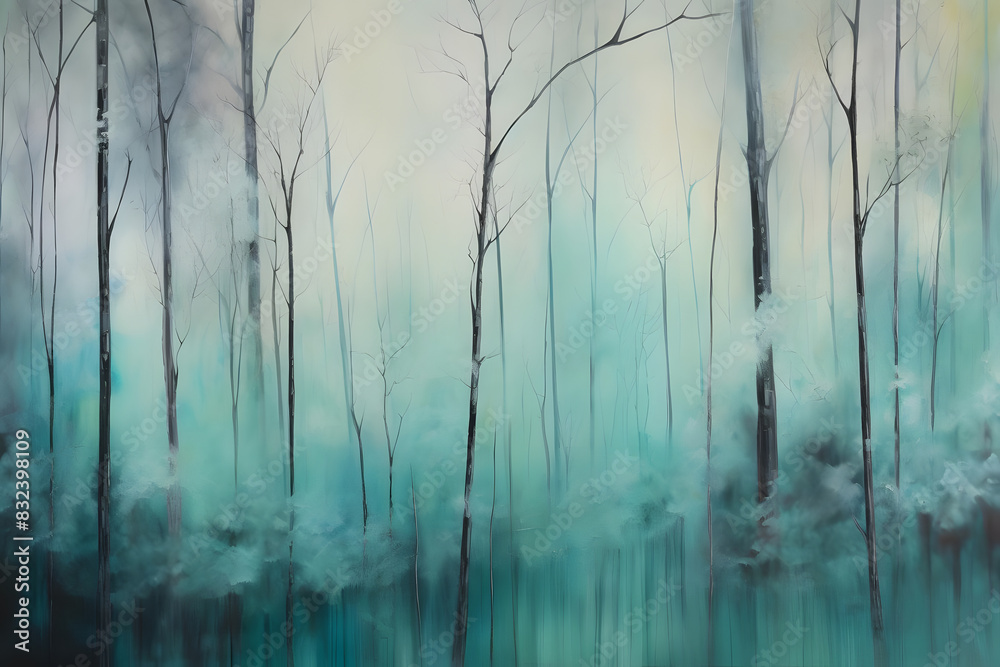 Fototapeta premium hopeful forest fog. generative ai