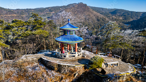 Aerial of Hanpo Pass, Mount Lu (Lushan), UNESCO World Heritage Site, Jiujiang, Jiangxi, China photo