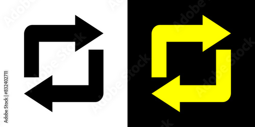 Quadro em tela Square cyclic rotation arrow icon. Navigation concept arrow sign.