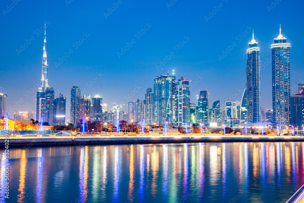 Dubai Downtown skyscrapers and Burj Khalifa, Dubai, United Arab Emirates, Middle East Dubai Downtown skyscrapers and Burj Khalifa, Dubai, United Arab Emirates, Middle East