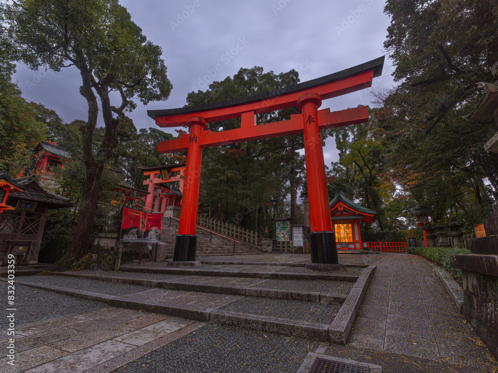 The red Torii Gates at Fushimi Inari Taisha shrine in Kyoto,Honshu, Japan The red Torii Gates at Fushimi Inari Taisha shrine in Kyoto,Honshu, Japan