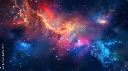 Vibrant Deep Space Nebula  A Radiant Cosmic Dance of Star Formations