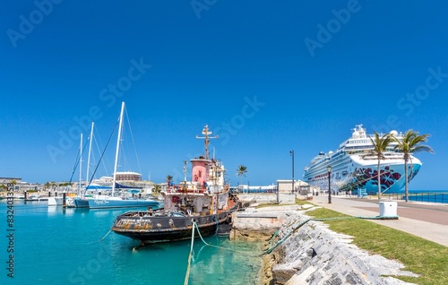 Vessels at King's Wharf terminal, the Royal Naval Dockyard, Sandys, Bermuda, North Atlantic
