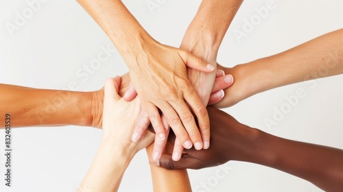 A group of people holding hands in a circle
