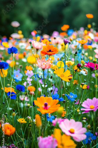 Wildflowers blooming in a spring meadow © kossovskiy