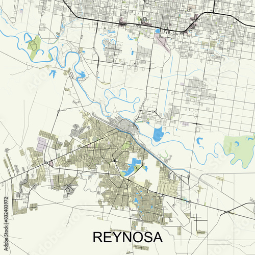 Reynosa  Mexico map poster art