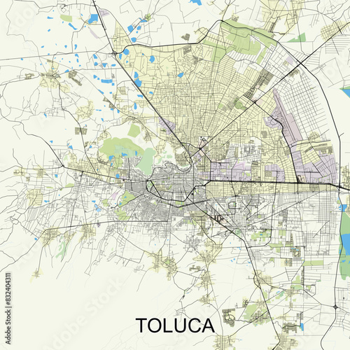 Toluca, Mexico map poster art