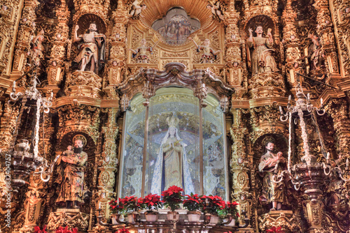 Statue of the Virgin of Ocotlan, polychrome Figures, Apse, Interior, Basilica of Our Lady of Ocotlan, Tlaxcala City, Tlaxcal State photo