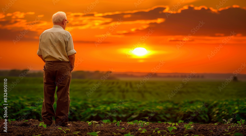 Fototapeta premium man in field