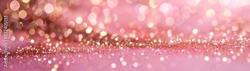 Delicate Pink Minimalistic Festive Background with Subtle Golden Sparkles - Abstract 4K HD Wallpaper