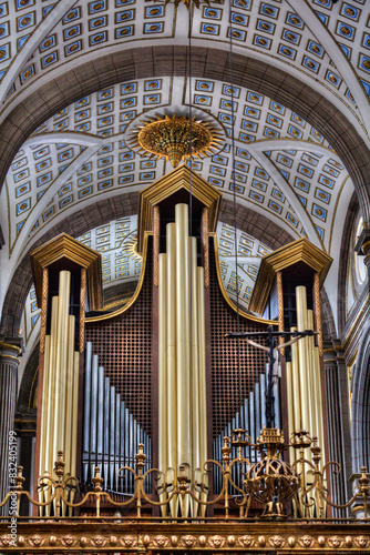 Pipe Organ with ceiling, Cathedral of Our Lady of the Immaculate Conception, 1649, Historic Center, UNESCO World Heritage Site, Puebla, Puebla State
