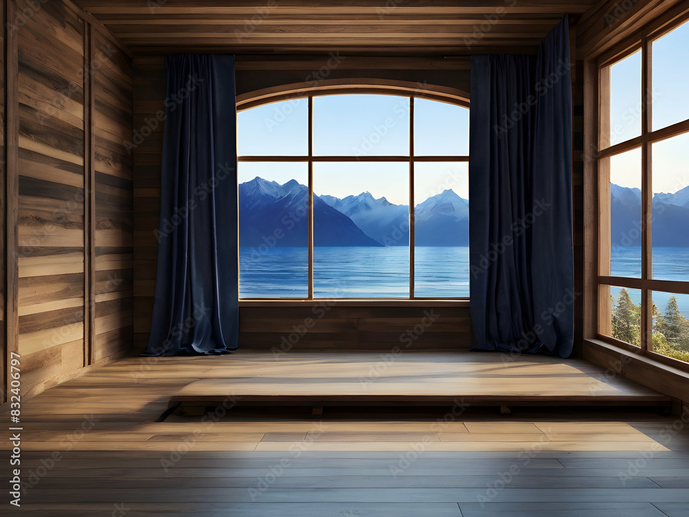 Obraz premium view from the window to the sea architecture, house, view,Ai generated