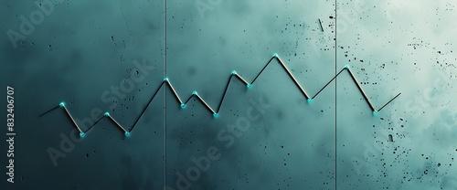 A minimalist depiction of a single line graph rising against a plain background, signifying economic progress. photo