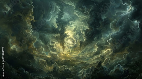 Dramatic golden clouds for fantasy and mystical designs