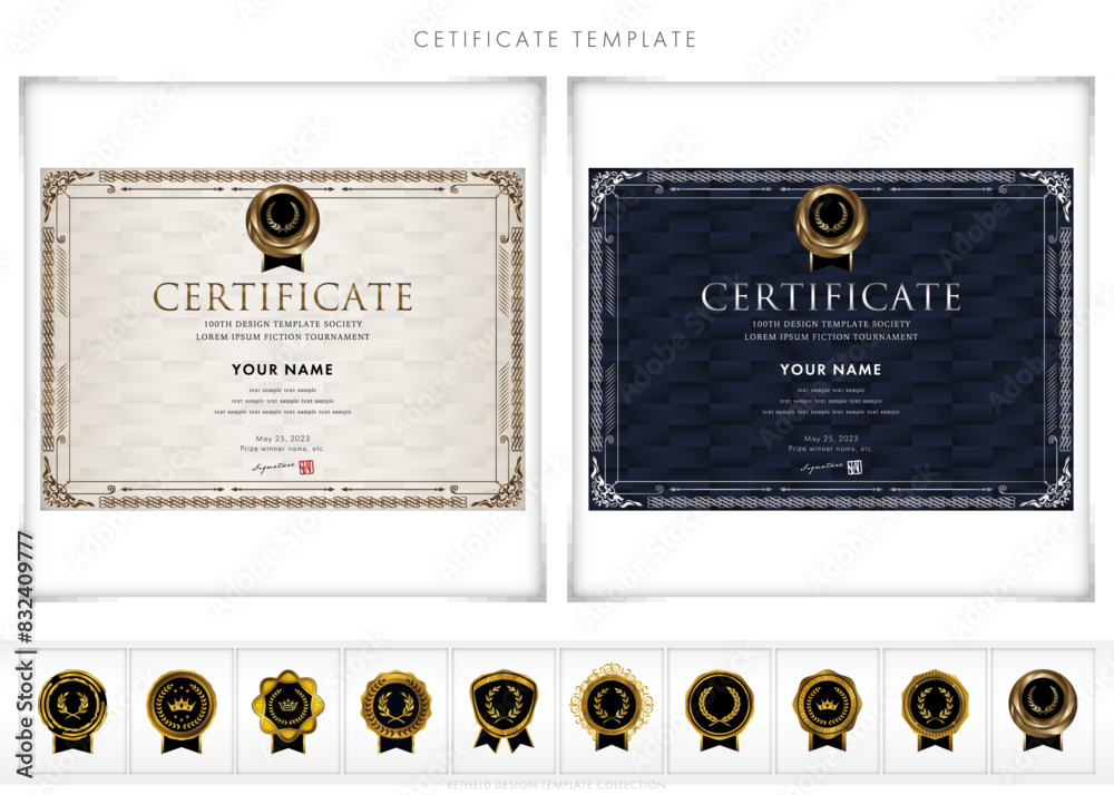 Luxury modern frames and shapes, templates for certificates of ...