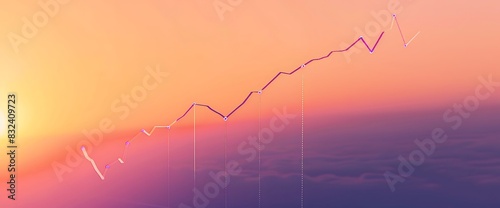 A minimalistic representation of a rising line graph against a simple backdrop, illustrating market growth.