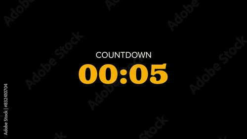 countdown video two minute on black background photo