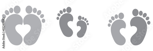 silhouette baby love footprint illustration design