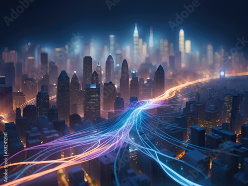 Modern world and futuristic technology telecommunications concept cyber network system background.