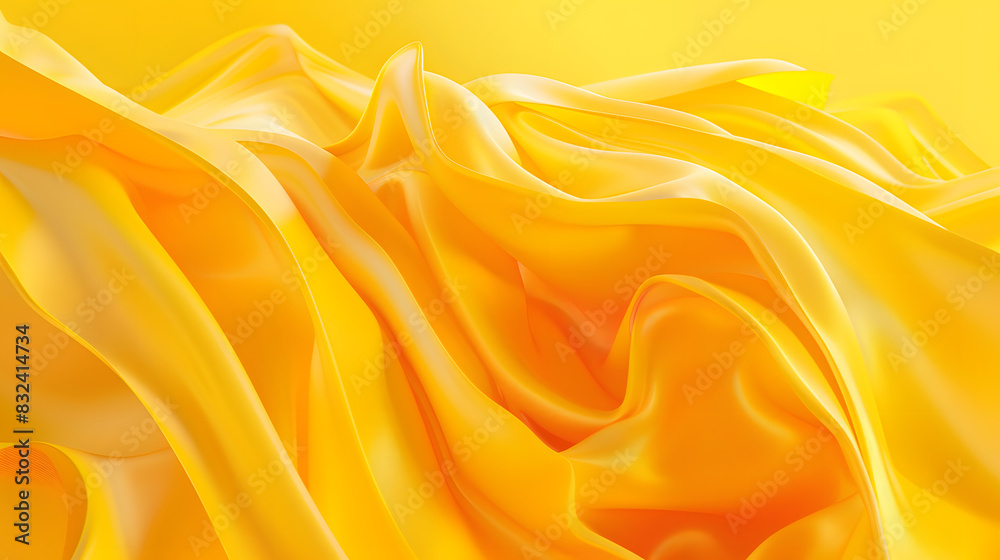 Obraz premium Abstract wave backdrop. Bright colorful yellow background. modern yellow illustration. 3d rendering