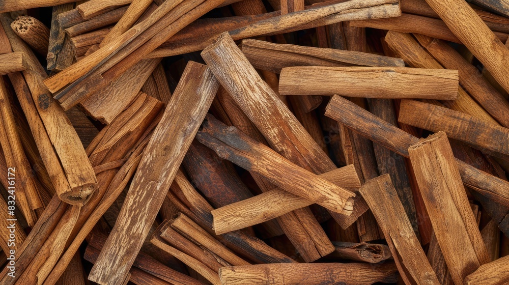 Background of dried Ceylon cinnamon sticks in food Background of dried Ceylon cinnamon sticks in food