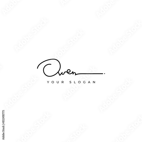 Owen name signature logo vector design