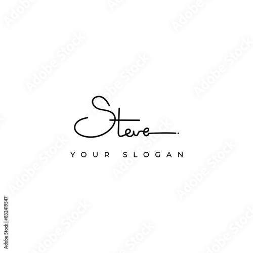 Steve name signature logo vector design photo
