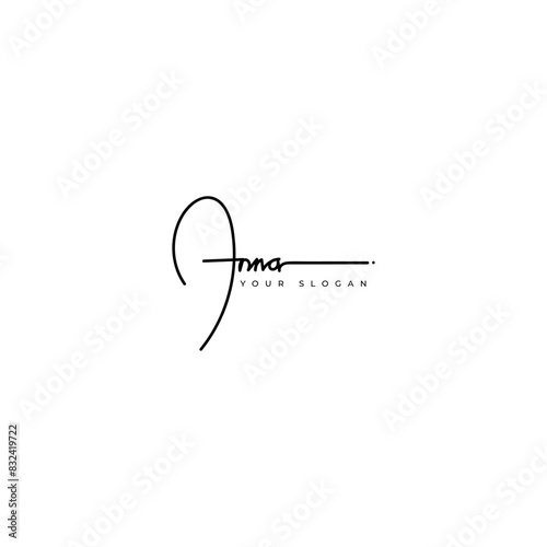 Anna name signature logo vector design