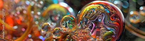 3D model of Classic glass hubblebubble with intricate detailing and vibrant colors photo