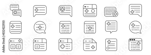 Information and Document Vector Set Icon Templates for Messaging Apps