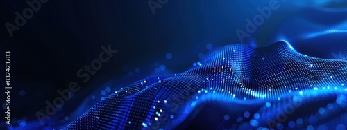 Blue digital dots background vector presentation design in the style of modern futuristic