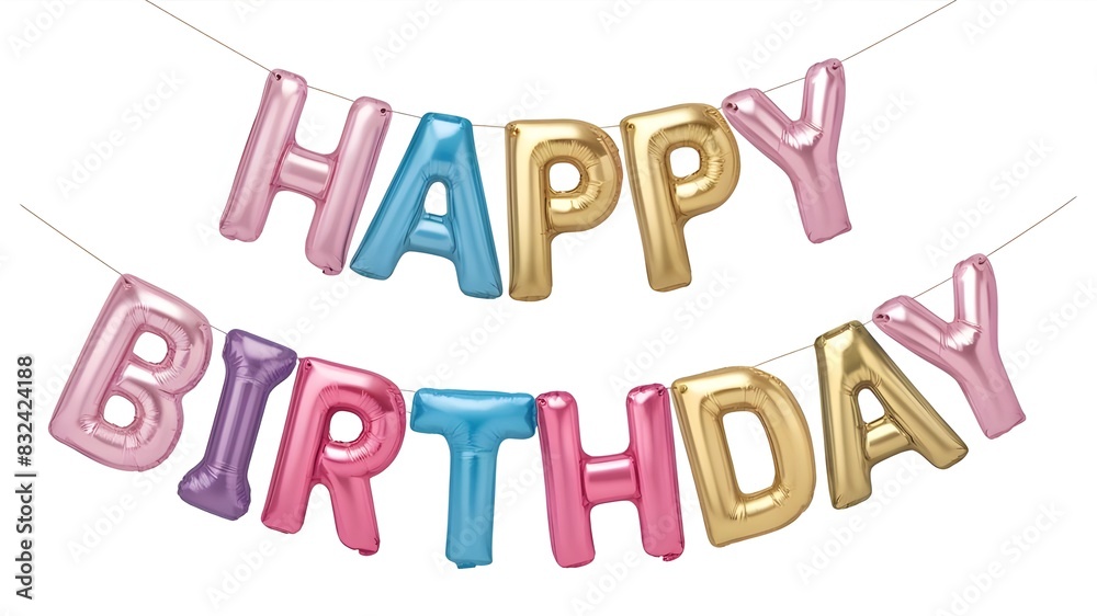 Fototapeta premium A collection of colorful, inflated letters