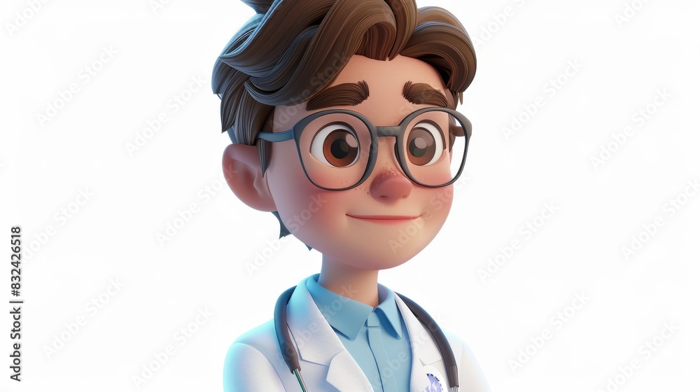 3D rendering of a male doctor wearing a lab coat and stethoscope. 3D rendering of a male doctor wearing a lab coat and stethoscope.