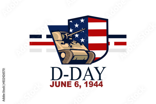 June 6, 1944. D-day, Normandy Landing vector illustration. Suitable for greeting card, poster and banner 