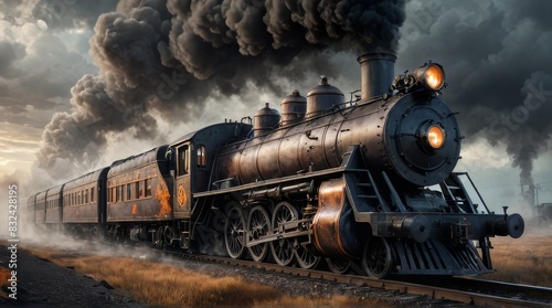 Steam Locomotive Train Chugging Through the Clouds