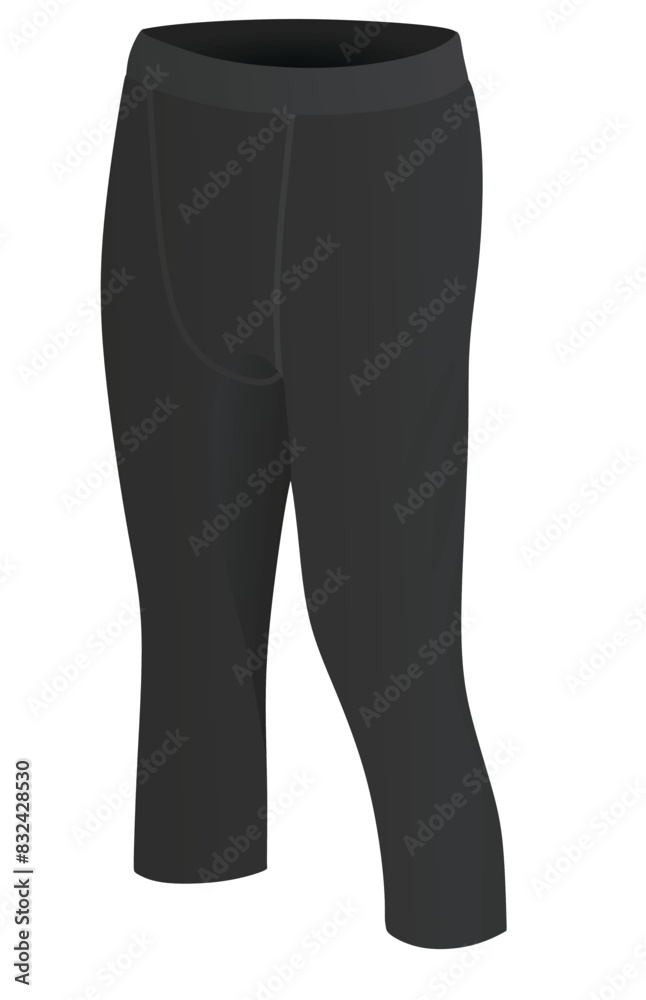 Man three quarters elastic tight pants. vector Man three quarters elastic tight pants. vector