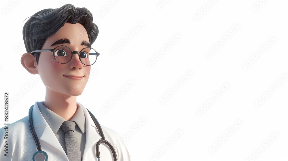 A male doctor with glasses and a stethoscope around his neck. A male doctor with glasses and a stethoscope around his neck.