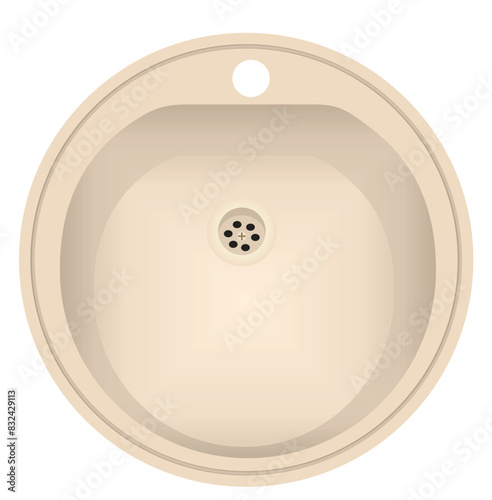 Washbowl top view. vector illustration
