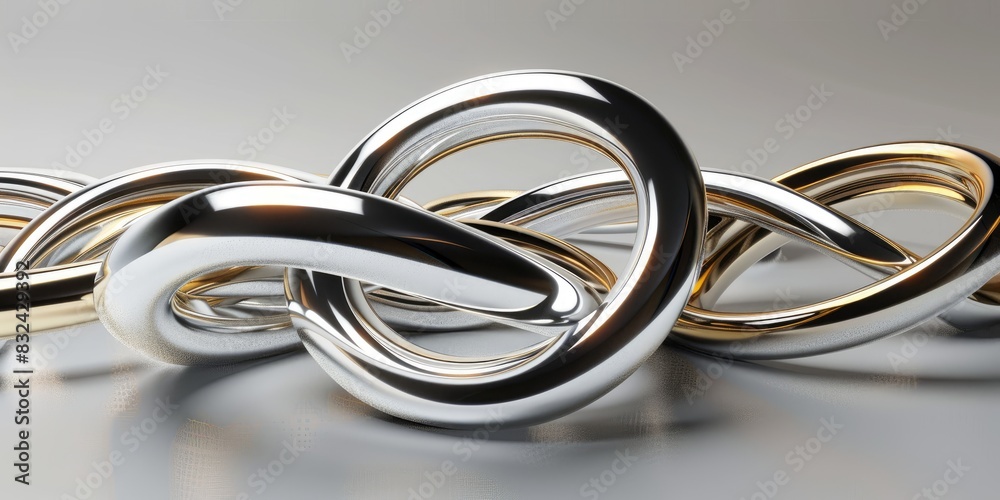 Abstract Metallic Rings Entwined Abstract Metallic Rings Entwined