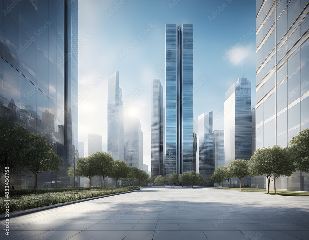 Fototapeta premium Soft and simple glass building