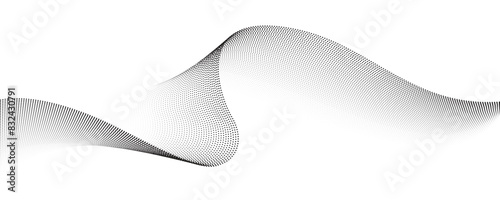 Abstract Line futuristic style background. Flowing wave pattern 3D curve halftone. Technology vector concept.